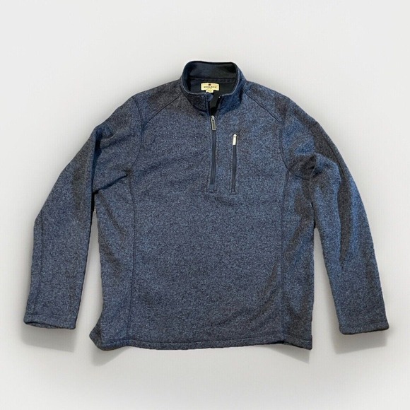 Woolrich Men's XL Blue Fleece Pullover With Chest Pocket Quarter‎ Zip Sweater - Picture 2 of 6